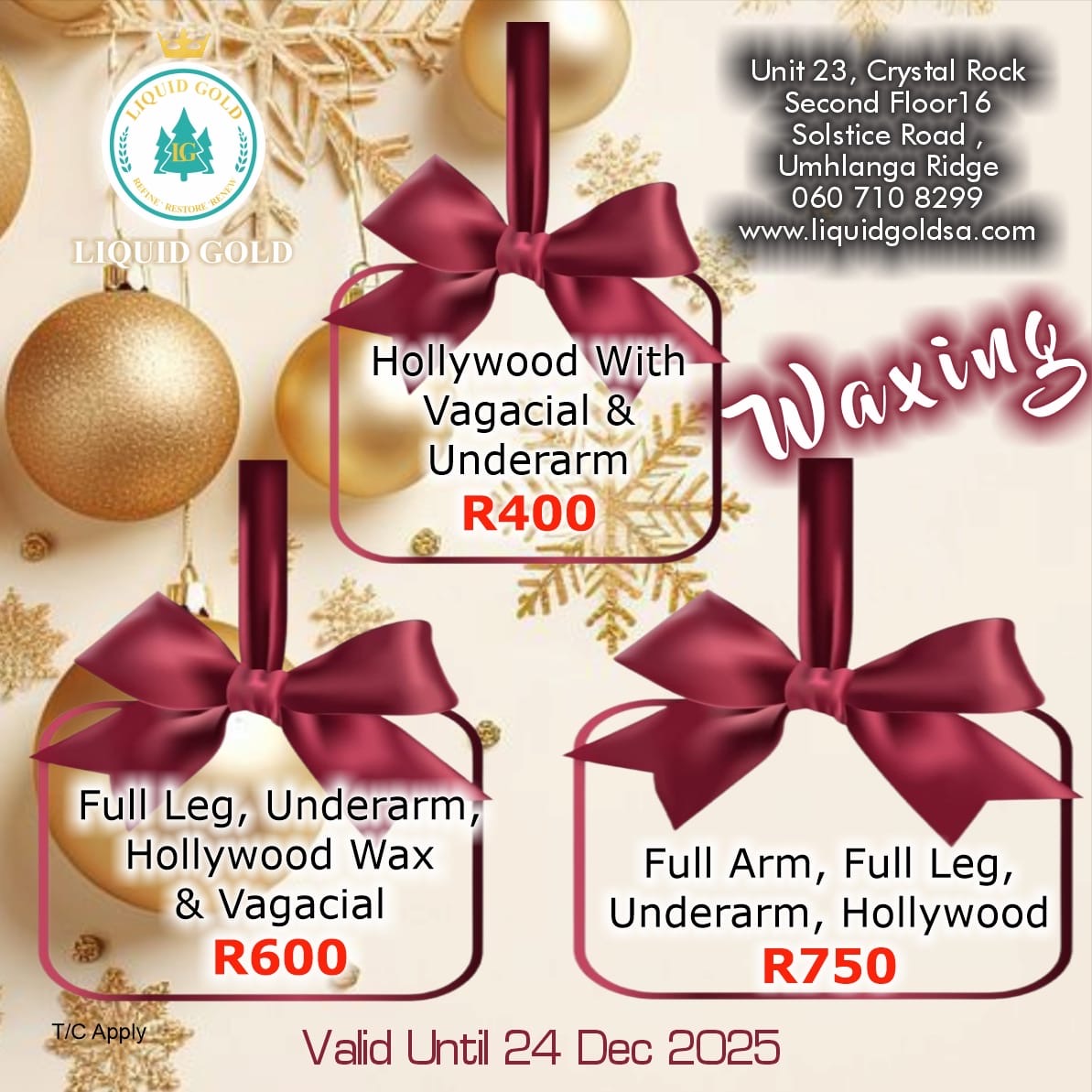 In-Studio Christmas Treatments